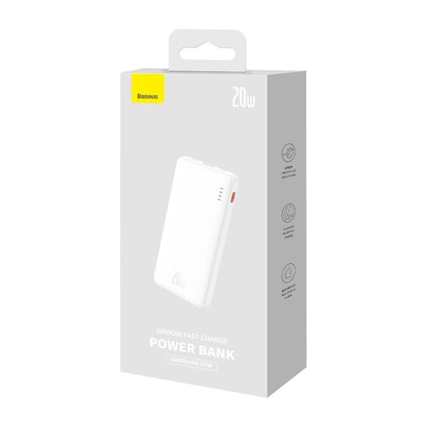 Baseus Airpow 10000mAh 20W powerbank (hvit)
