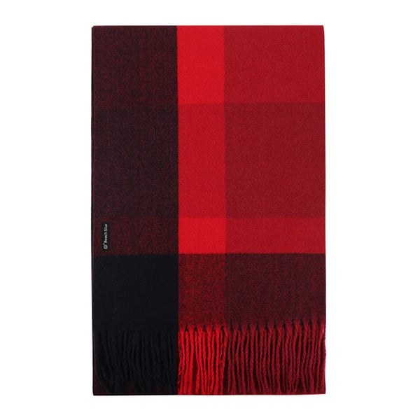 Rødt plaid tørklæde Varmt og stilfuldt vintertilbehør Red