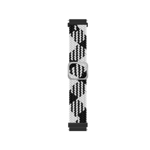 Klokkerem i nylon med svart spenne Black+White 20 mm