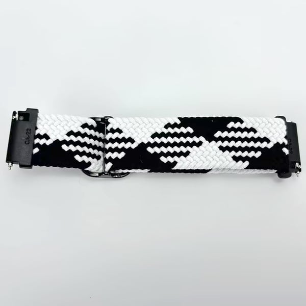 Nylon kellon ranneke mustalla soljella Black+White 22 mm