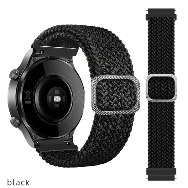 Klokkerem i nylon med svart spenne Black 20 mm