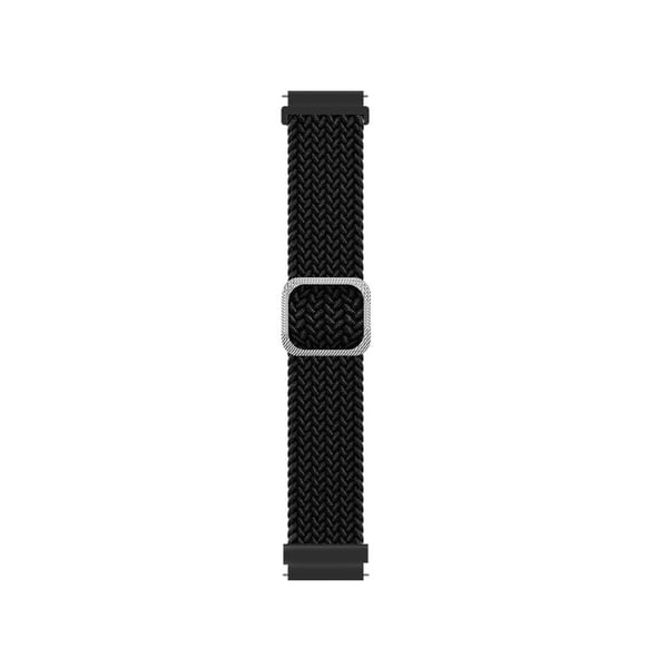 Klokkerem i nylon med svart spenne Black 20 mm