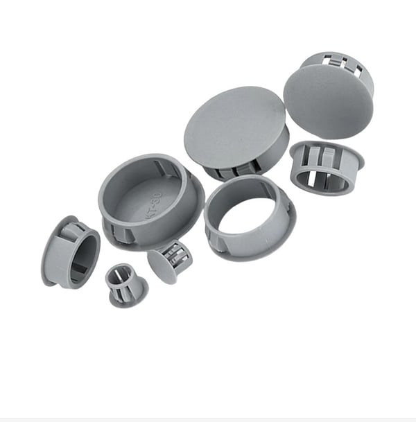 20 mm hullplugger, plasthulldeksler som kan klikkes inn (10 pakke)