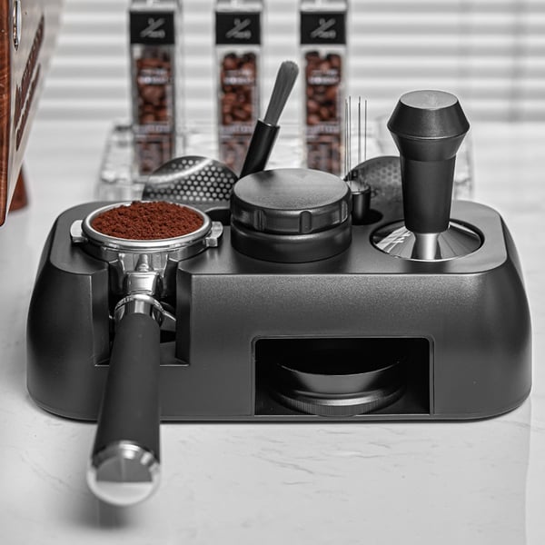 Coffee Tamper Mat ABS monitoimiportafilter-teline (51-58mm) Black