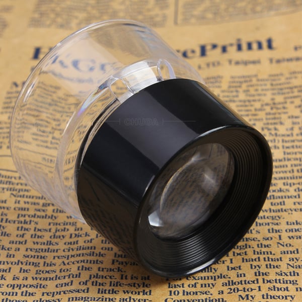 Cylindrisk forstørrelsesglas 10X til smykker, printplader
