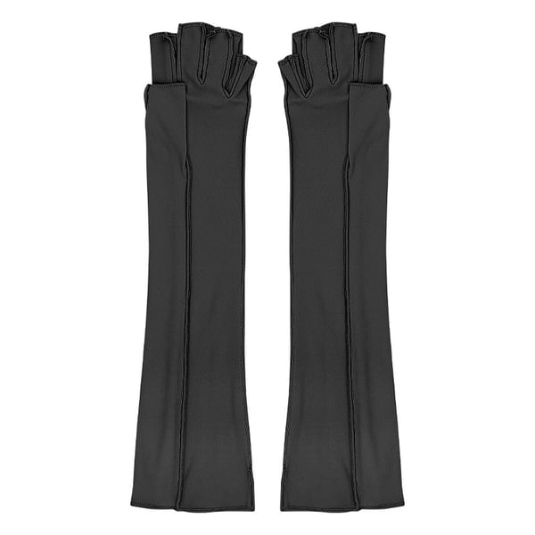 Pitkät kompressiokäsineet puolisormikuviolla Black