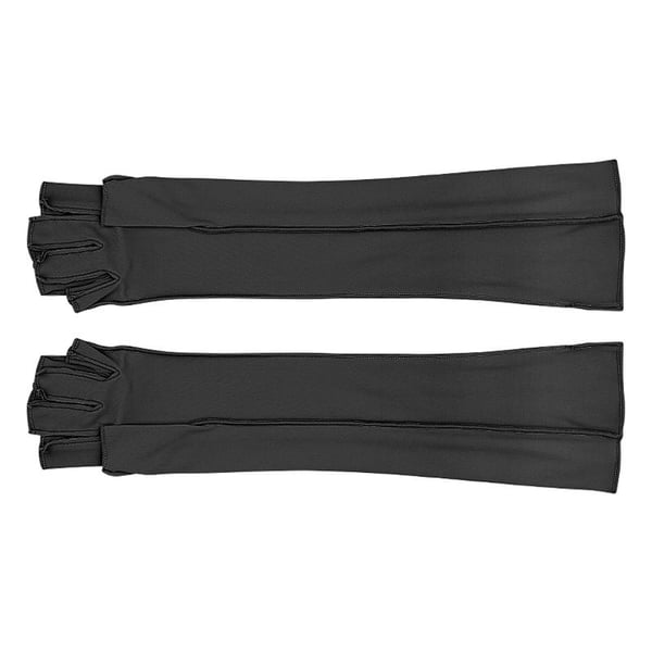 Pitkät kompressiokäsineet puolisormikuviolla Black