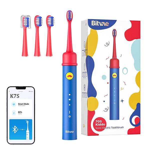 Sonisk tannbørste for barn med app og spisssett Bitvae BVK7S (blå)