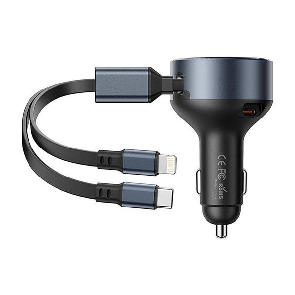 Vention FFOB0 USB-C autolaturi + USB-C/Lightning 30W kaapeli