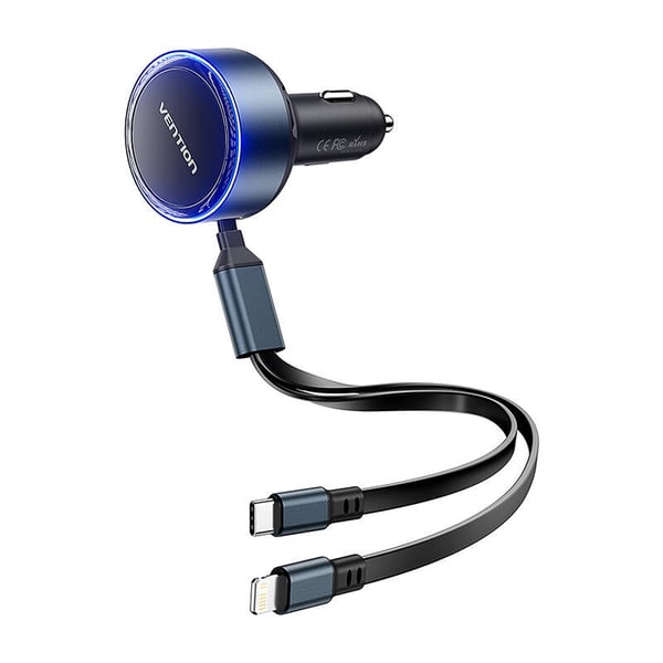 Vention FFOB0 USB-C autolaturi + USB-C/Lightning 30W kaapeli
