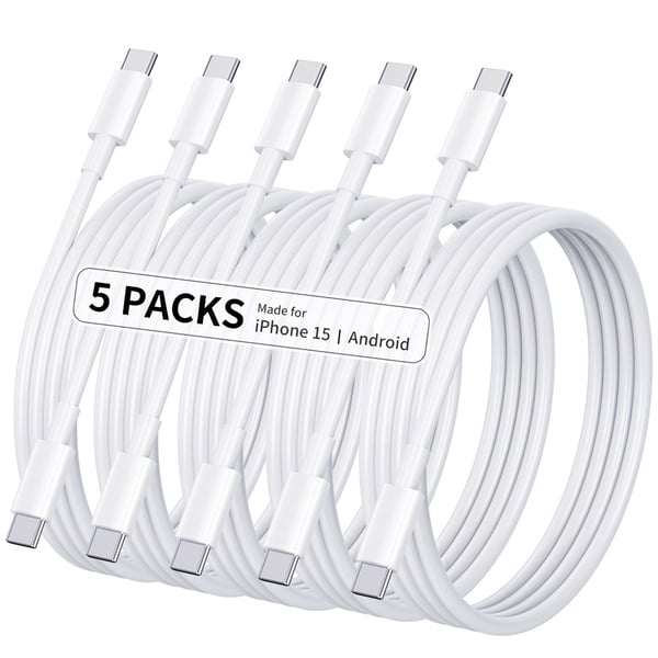 5-Pak 2M CTO C datakabel, PD60W hurtigopladningskabel 5-pack M