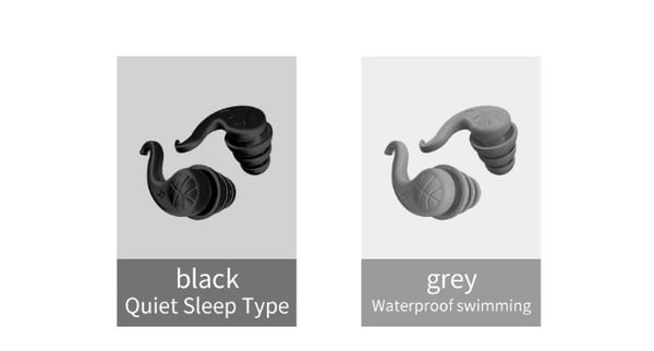 Ammattimaiset silikoniääniä vaimentavat korvatulpat Black+Grey