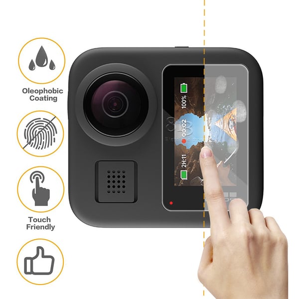 GoPro MAX skjermbeskytter i herdet glass, 2-pakning