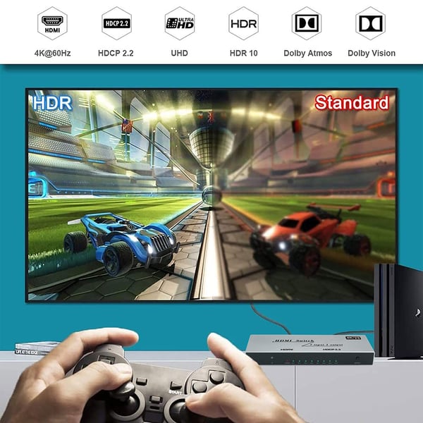 YZ-A072-V0 4K HDMI Switcher 7 i 1 ut med IR-fjernkontroll