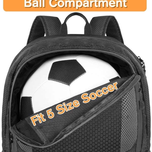 Fodboldrygsæk med boldrum Black