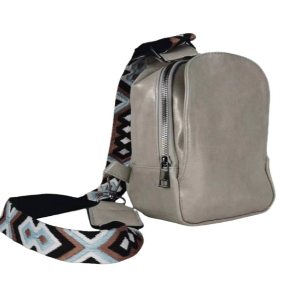 Naisten Crossbody olkalaukku, PU-nahkainen rintalaukku Grey