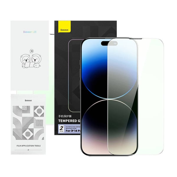 Herdet glass med øyebeskyttelsesfilter Baseus Crystal Series iPhone 14 PRO
