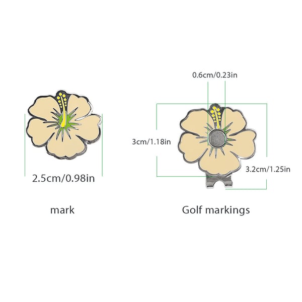 Golfhatklemme med magnetisk boldmarkør Yellow