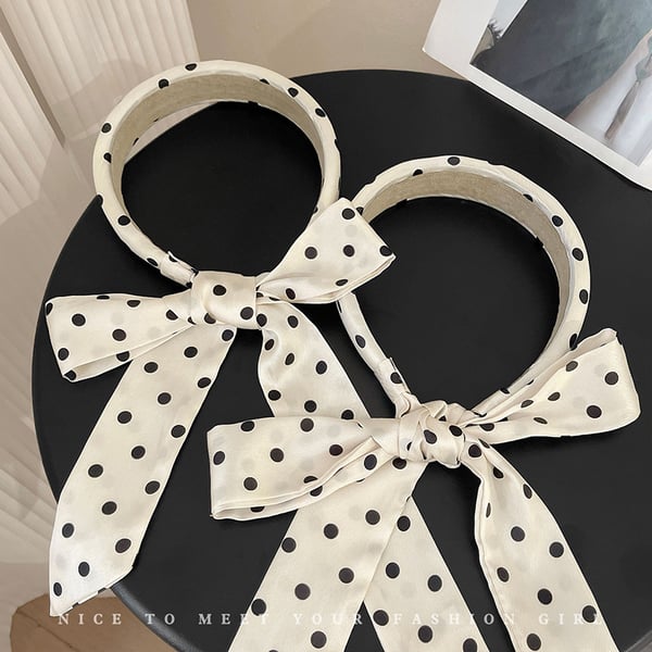 Polka Dot Bowknot -hiuspanta naisille, hiustarvikkeet
