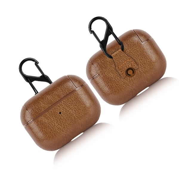 Airpods beskyttelsesveske, premium PU-skinn Brown AirPods Pro2