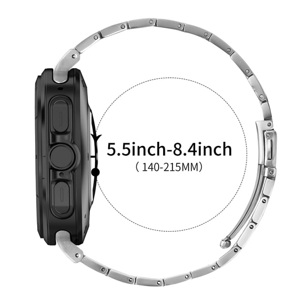 Samsung Watch 7 47MM stropp - rustfritt stål metallbånd Silver