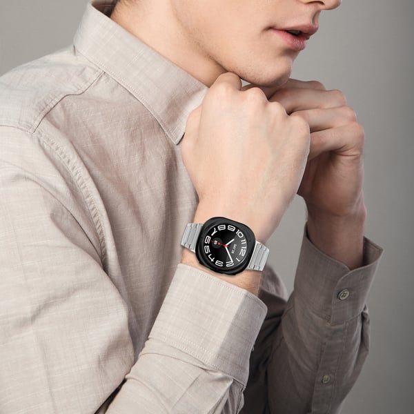 Samsung Watch 7 47MM stropp - rustfritt stål metallbånd Silver