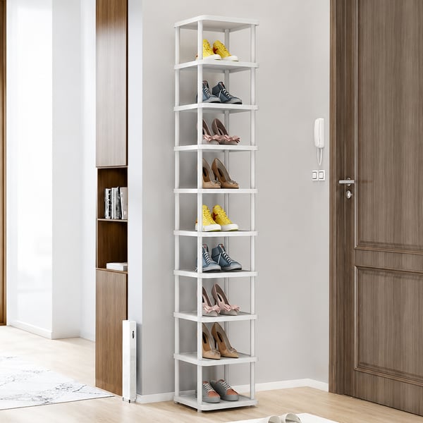 skohylle med metallramme 10-grid skohylle med metallramme 10-grid
