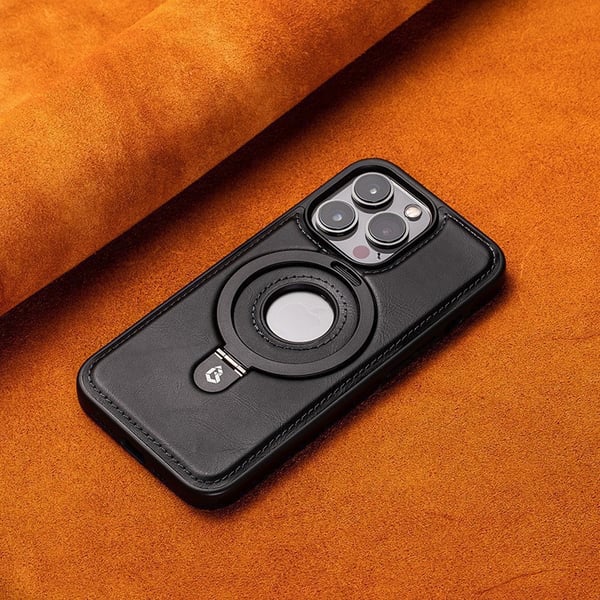 iPhone 16 Plussan nahkakotelo - musta iPhone 14 Pro Max