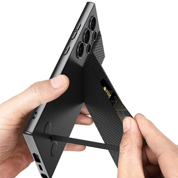 Deksel med magnetisk kortholder til Samsung Titanium black Samsung Galaxy S24 Ultra