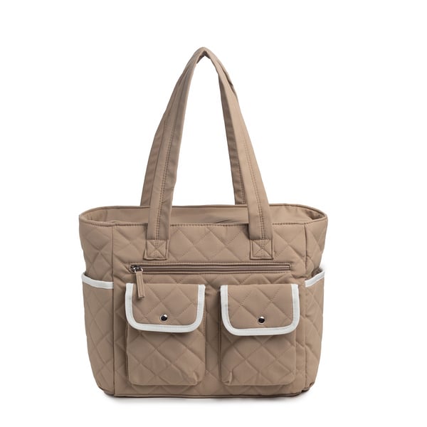 Multipocket tøyveske for kvinner for reise og hverdagsbruk Brown