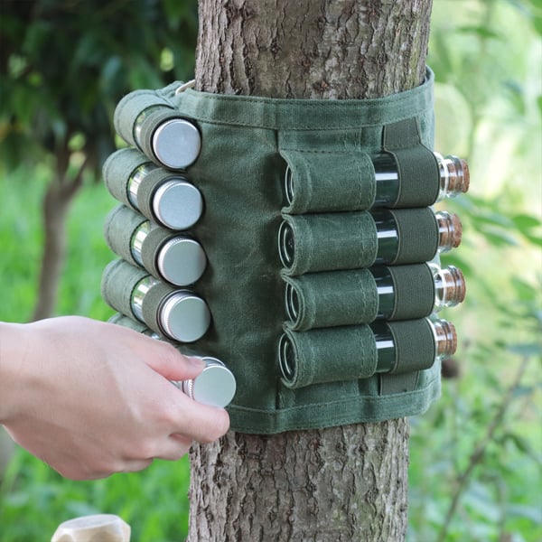 Krydderhylleorganisator for camping i lerret Green