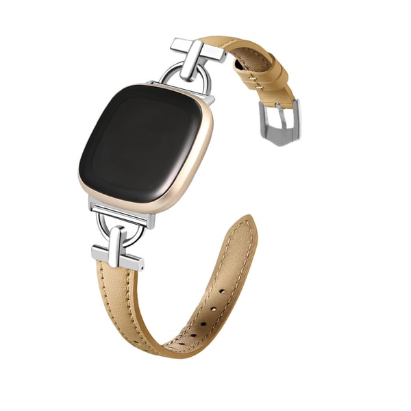 Aito nahkaranneke Fitbit Versa 3/4/Sense - Khaki