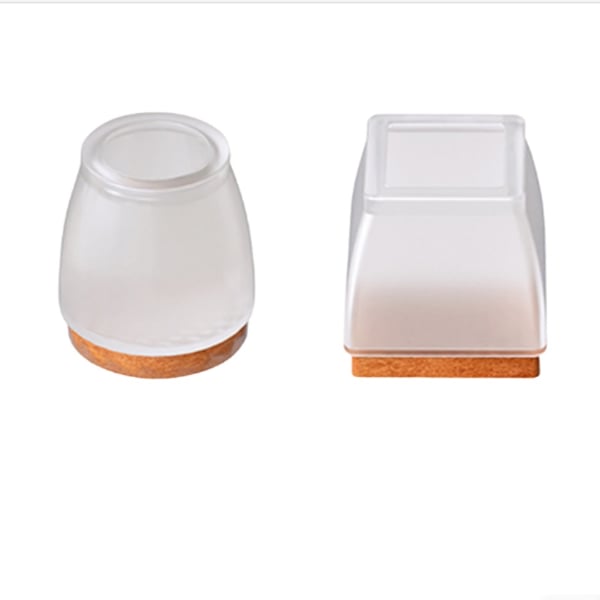Gjennomsiktige stolbenhetter - 8-pakning LightBrown Square M