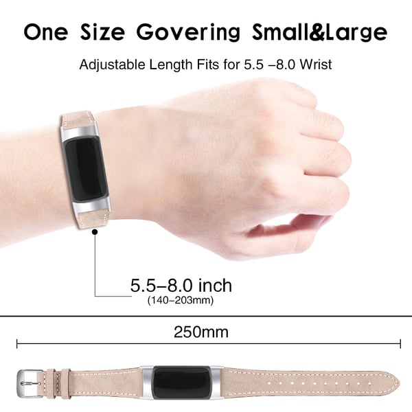 Ægte læderrem til Fitbit Charge 5/6 Beige