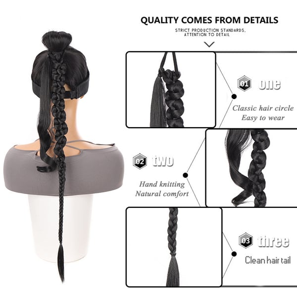 Mustat Twist Braids -pidennykset (2 kpl)