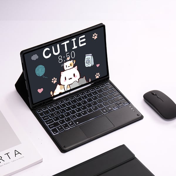 Bluetooth-tastatur og -mus for Samsung Galaxy Tab Samsung Galaxy Tab S7+/S8+/S7FE 12.4 inches