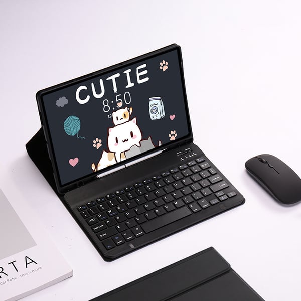 Bluetooth-tastatur og -mus for Samsung Galaxy Tab S7+/S8+/S7 FE