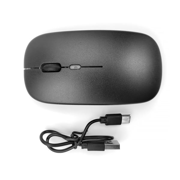 Trådlös mus - 2,4G + Bluetooth, dubbelt läge, belyst svart