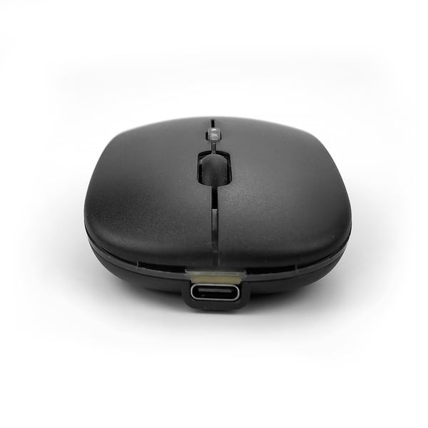 Trådlös mus - 2,4G + Bluetooth, dubbelt läge, belyst svart