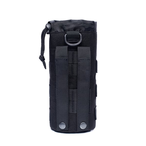 Tactical Water Bottle Pouch, Molle Compatible Carrier for Hiking Black