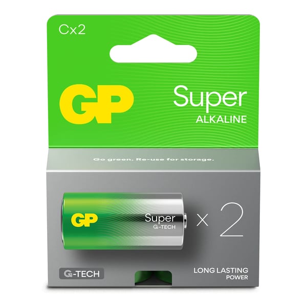 Batteri Super Alkaline C LR14 2-Pakning