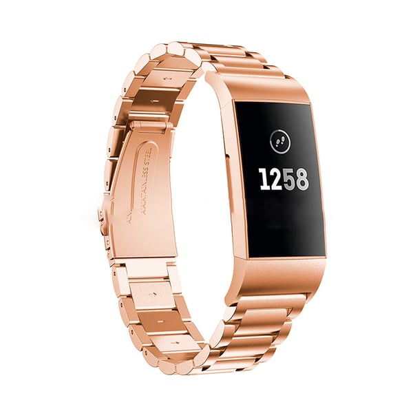 Urrem i rosaguld rustfrit stål til Fitbit Charge 3