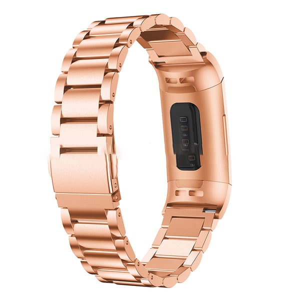 Roséguld armband i rostfritt stål för Fitbit Charge 3