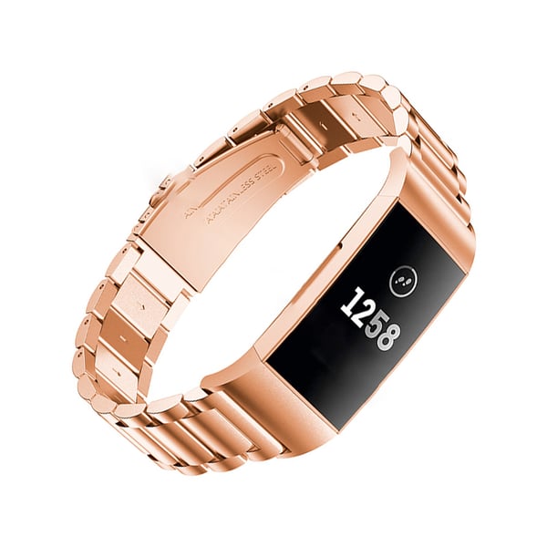 Roséguld armband i rostfritt stål för Fitbit Charge 3