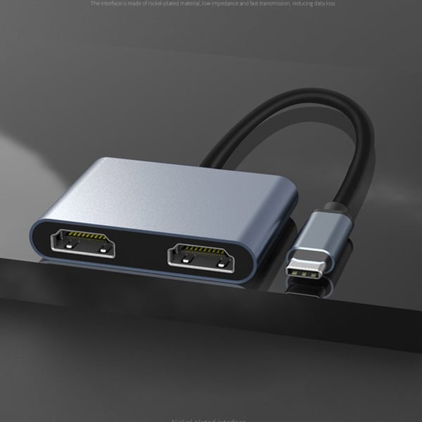 HDMI-veksler: En USB C-inngang, to uttak