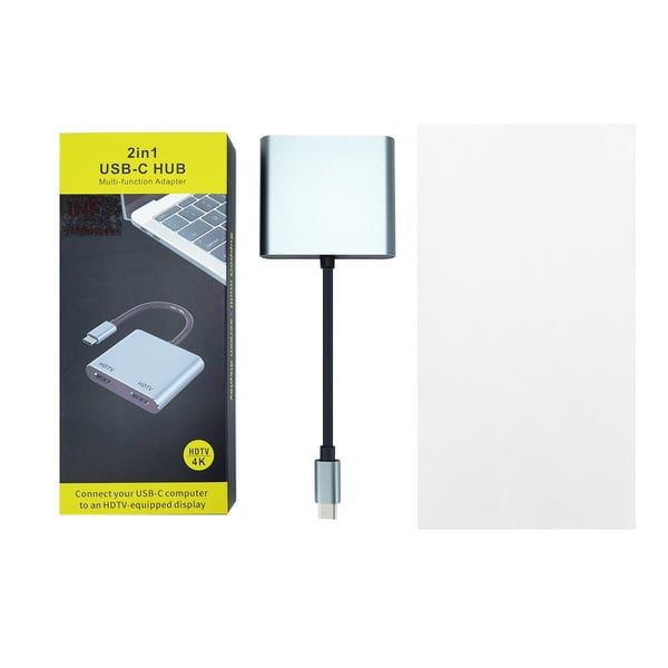 HDMI-veksler: En USB C-inngang, to uttak