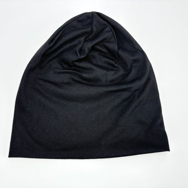 Tynd Slouchy Beanie Hat til forår/sommer Black