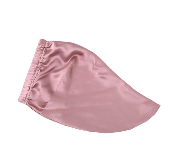 Silkesøvnhue til langt hår, satin sovehætte til kvinder Pink