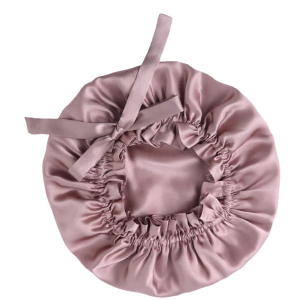 Justerbar silke sovehætte til langt hår, 100% Mulberry silke hue Pink