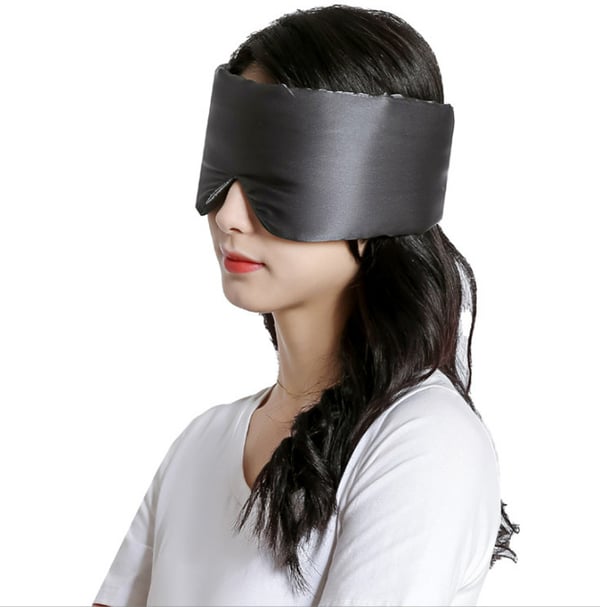 100% Morbærsilke Søvnmaske for kvinner og menn, Silkeøyemaske for soving DarkGrey